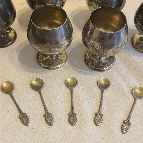 Gorham Silver Goblet Set with Spoons and Tray - Picture 6 of 8